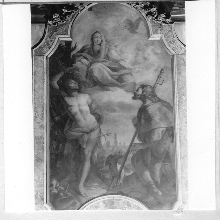 Madonna con Bambino e i SS. Sebastiano e Rocco (dipinto, elemento d'insieme) - ambito lombardo-veneto (sec. XVIII)