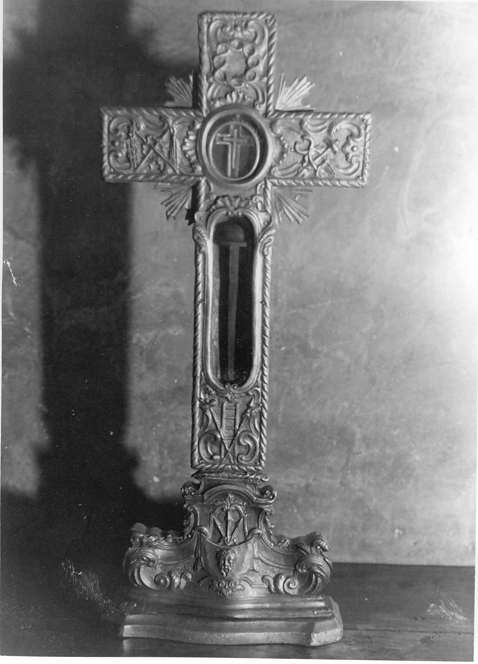reliquiario - a croce, opera isolata - bottega lombarda (seconda metà sec. XVIII)