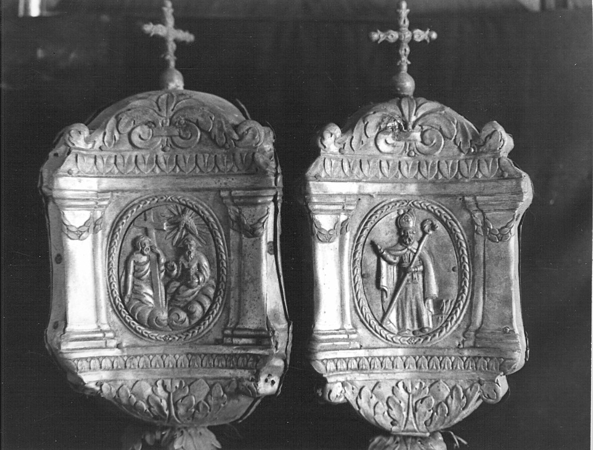 mazza processionale, coppia - bottega lombarda (fine sec. XVIII)