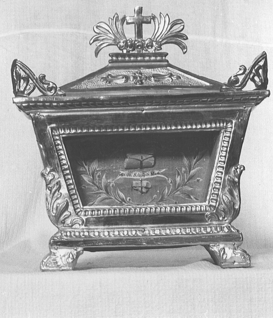 reliquiario a teca - a urna, serie - bottega lombarda (prima metà sec. XIX)