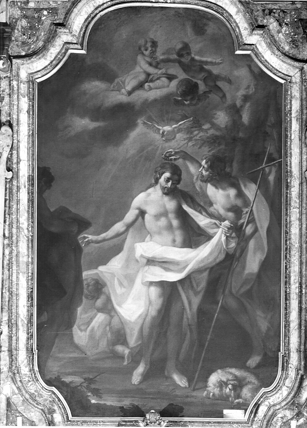 Battesimo di Cristo, battesimo di Cristo (pala d'altare) di Porta Ferdinando (attribuito) (sec. XVIII)