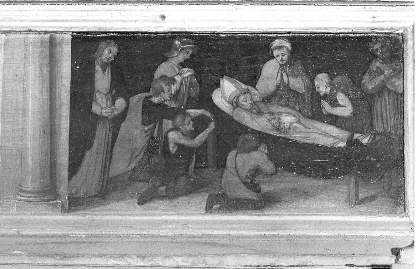 Adorazione del corpo di San Tommaso Becket (predella, elemento d'insieme) di Ferrari Bernardino (attribuito) (prima metà sec. XVI)