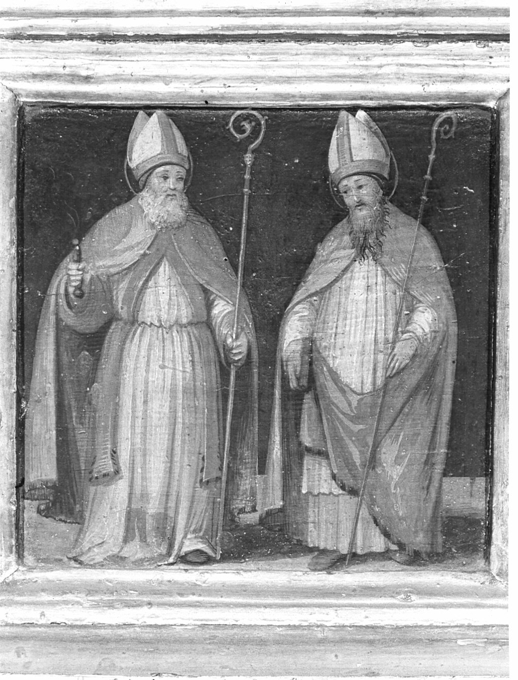 Sant'Ambrogio e San Tommaso Becket (plinto, elemento d'insieme) di Ferrari Bernardino (attribuito) (prima metà sec. XVI)