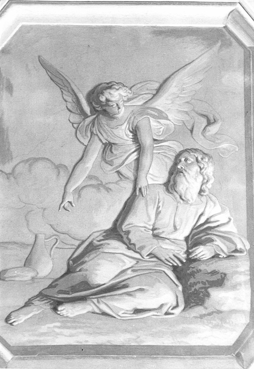 Elia nel deserto nutrito dall'angelo (dipinto murale, elemento d'insieme) di Gonin Francesco (attribuito) (sec. XIX)
