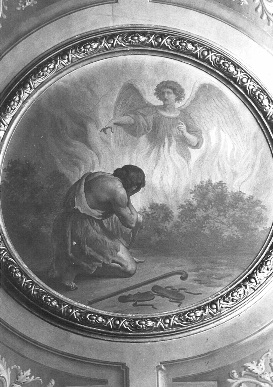 Mosè e il roveto ardente (dipinto murale, elemento d'insieme) di Gonin Francesco (attribuito) (sec. XIX)