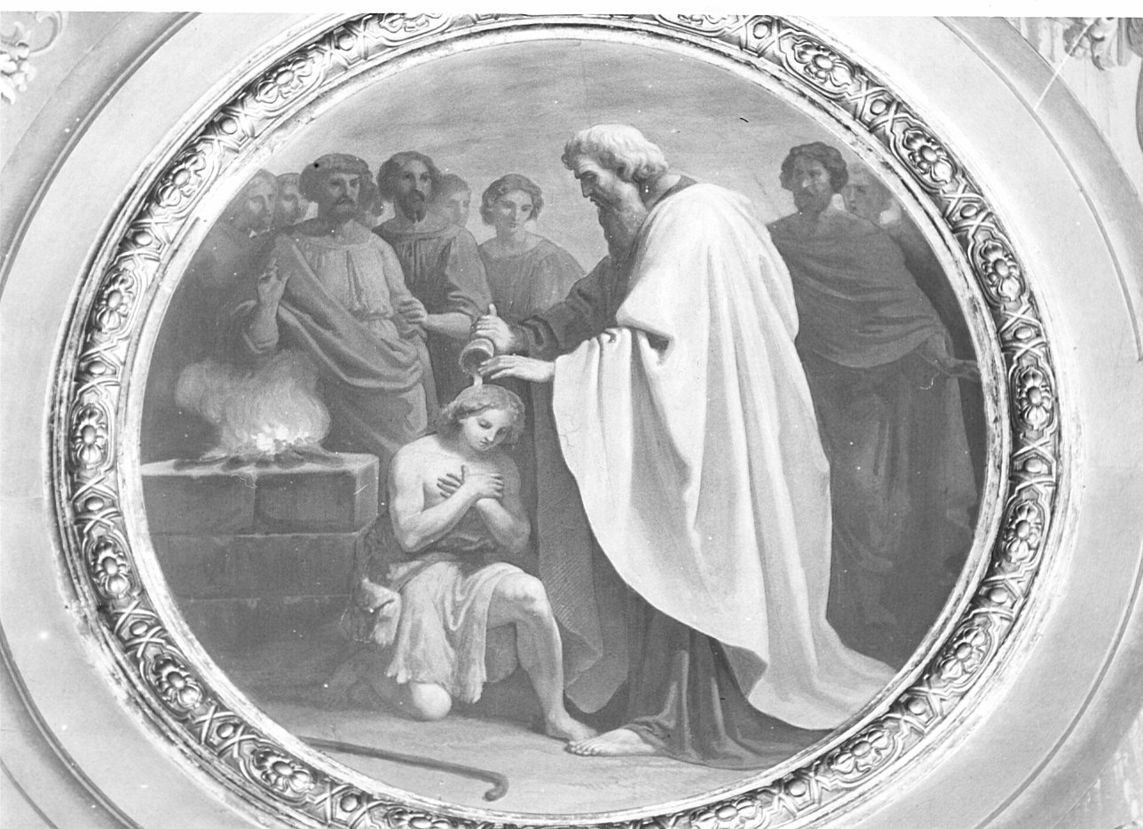 Anna presenta Samuele a Eli (dipinto murale, elemento d'insieme) di Gonin Francesco (attribuito) (sec. XIX)