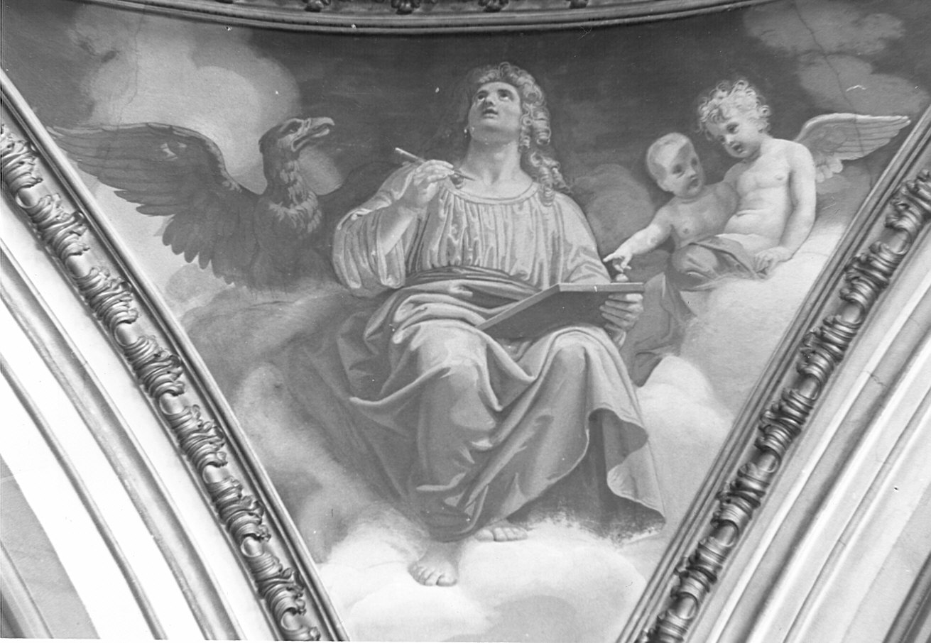 San Giovanni Evangelista (dipinto murale, elemento d'insieme) di Sala Vitale (attribuito) (sec. XIX)