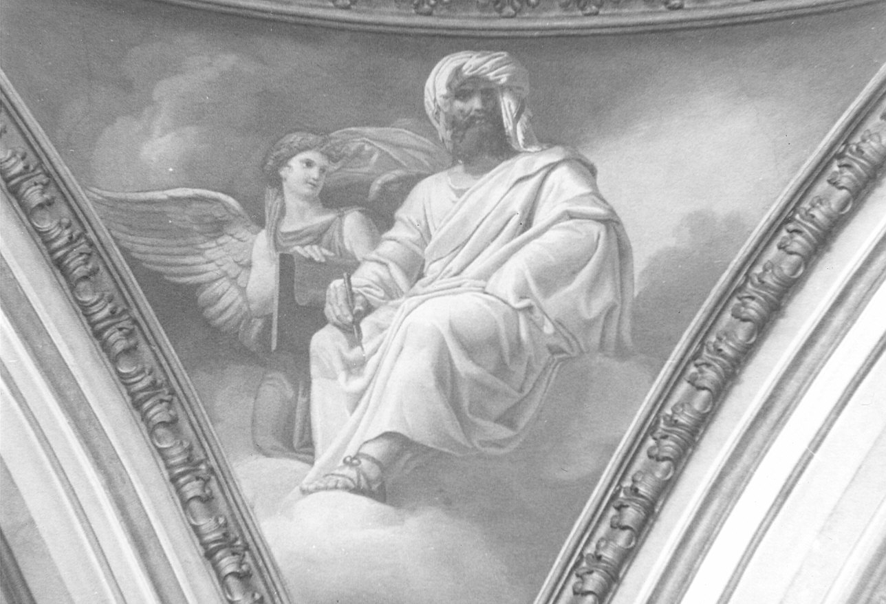 San Matteo e l'angelo (dipinto murale, elemento d'insieme) di Sala Vitale (attribuito) (sec. XIX)