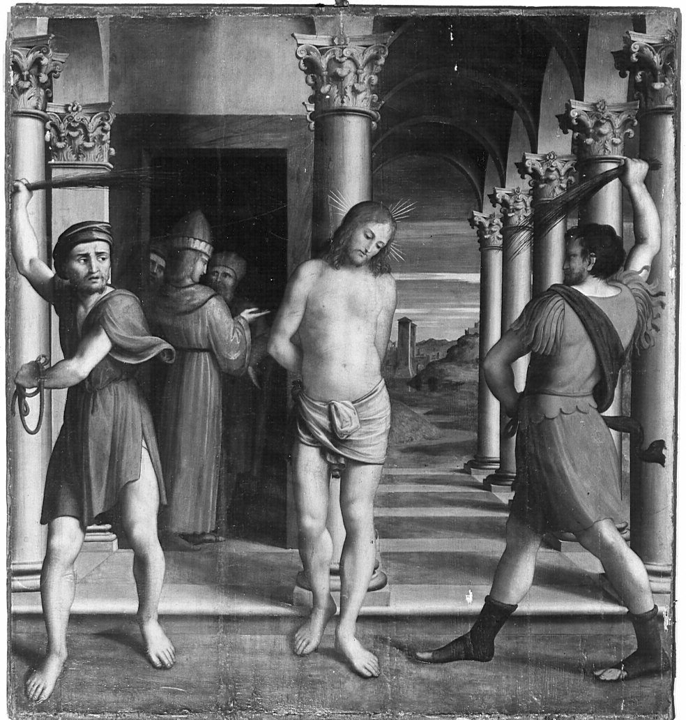 flagellazione di Cristo (dipinto) di Ferrari Bernardino (attribuito) (prima metà sec. XVI)