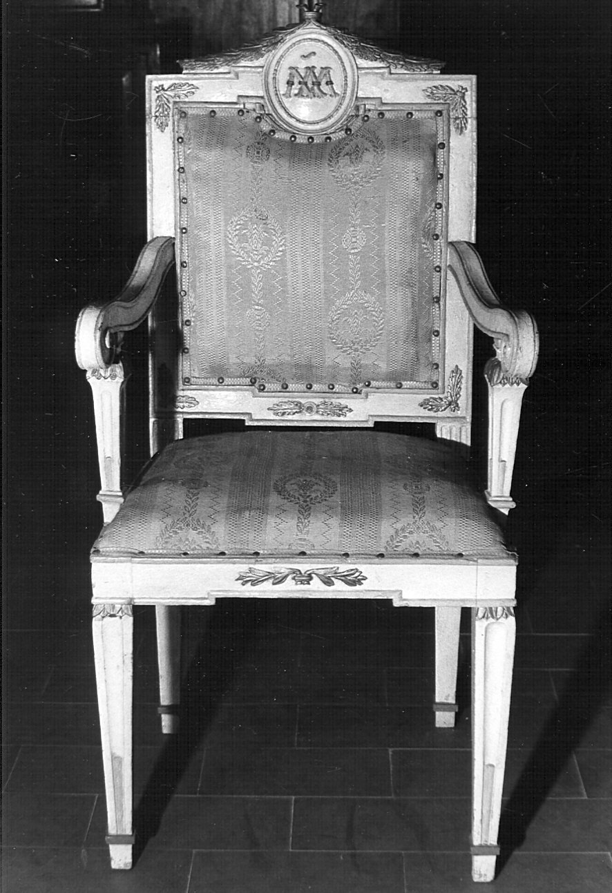 sedia - a braccioli - bottega pavese (fine sec. XVIII)