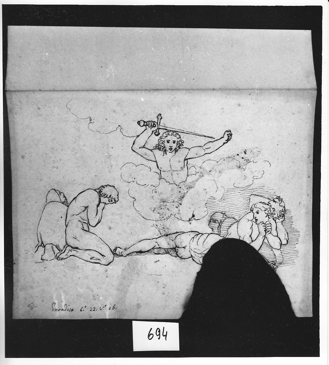 Angelo vendicatore (disegno, opera isolata) di Ligari Angelo (attribuito) (sec. XIX)