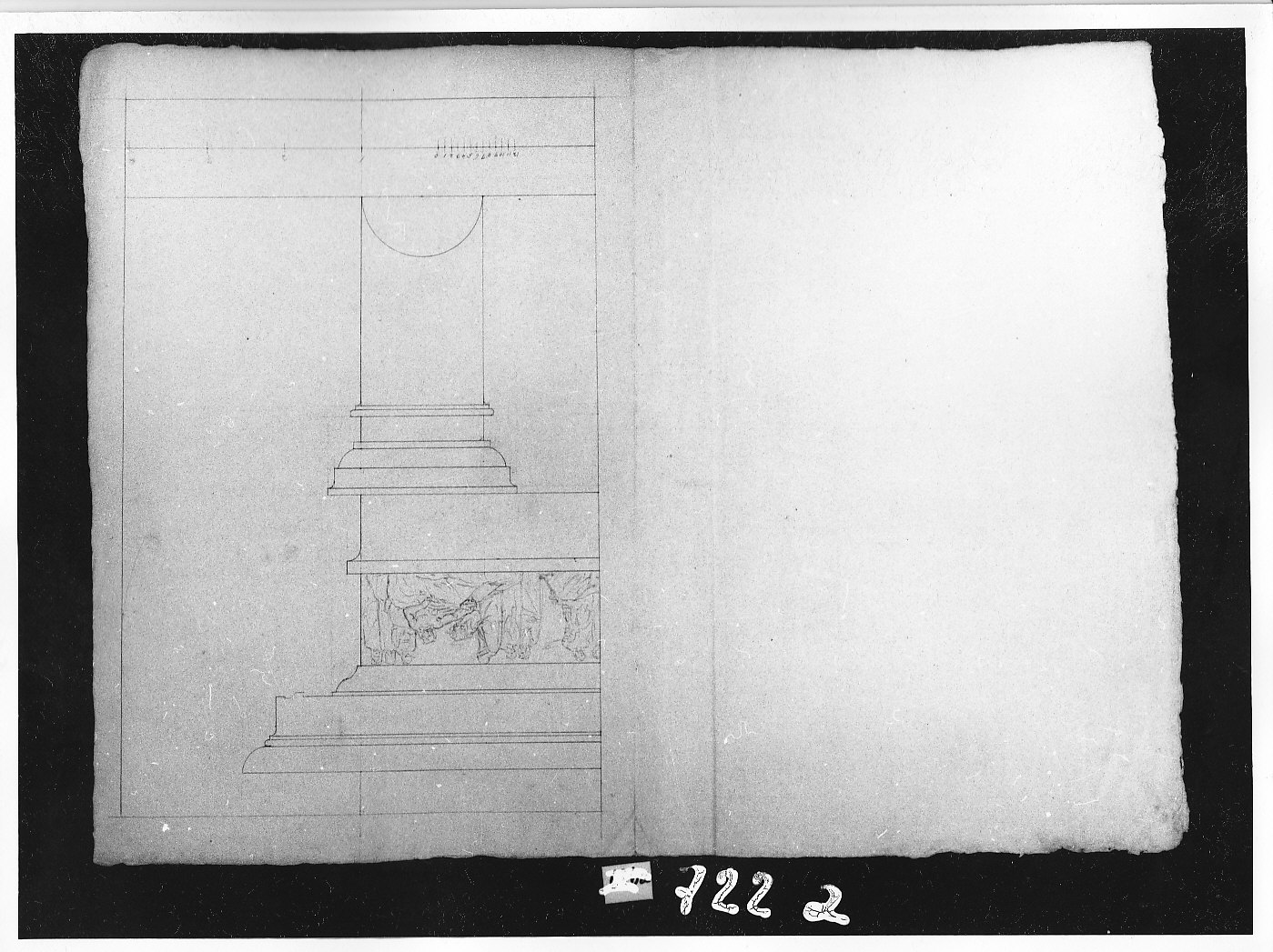 Sommo scapo, architrave e cornice dell'ordine toscano (disegno architettonico, opera isolata) di Ligari Angelo (attribuito) (sec. XIX)