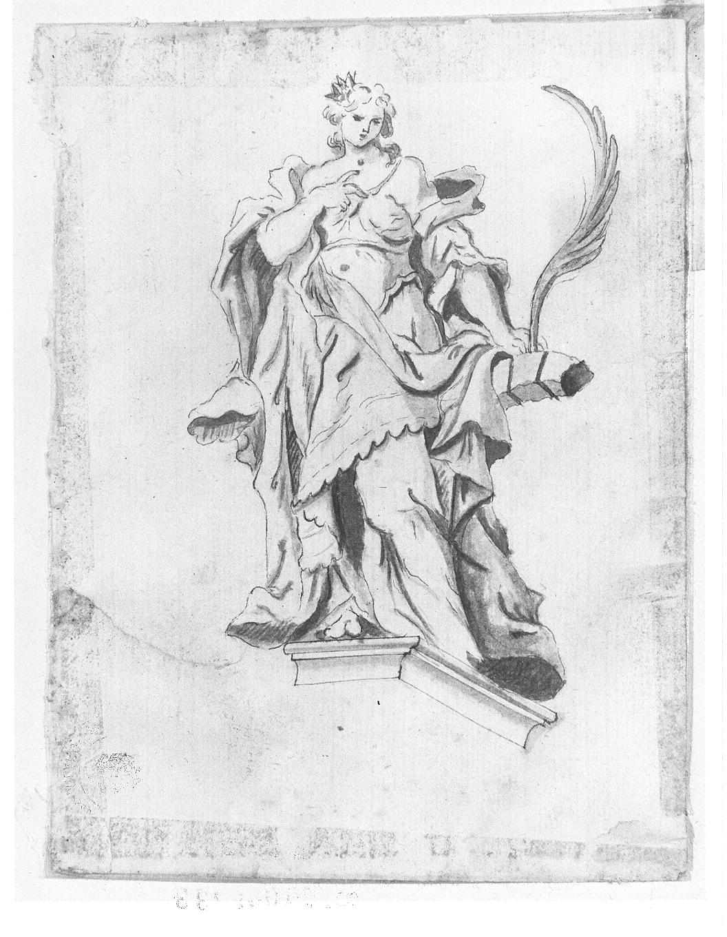 santa martire (disegno, opera isolata) di Carloni Diego (attribuito) (prima metà sec. XVIII)
