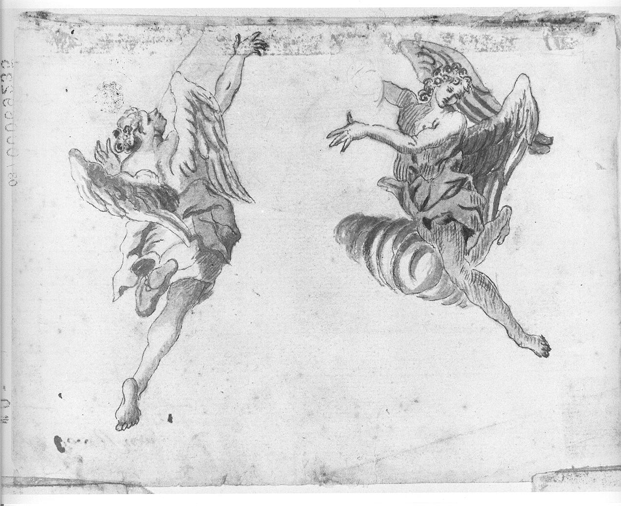 angeli (disegno, opera isolata) di Carloni Diego (attribuito) (prima metà sec. XVIII)
