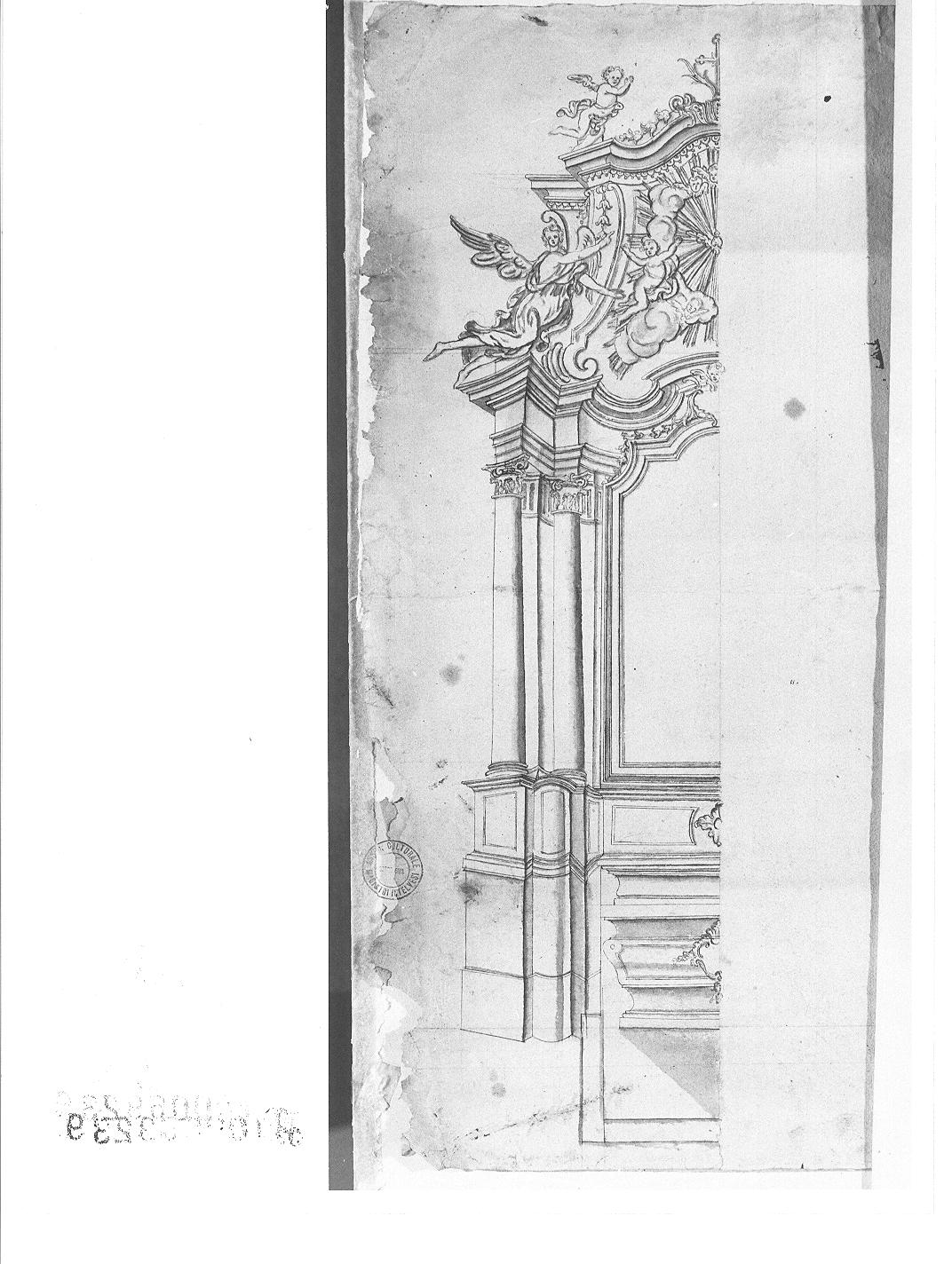 progetto d'altare/ modanature per altare (disegno, opera isolata) - ambito lombardo (sec. XVIII)