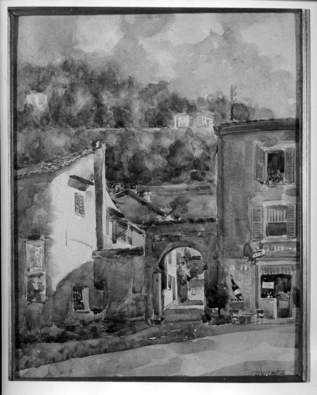 Veduta del portico a San Martino di Como (disegno, opera isolata) - ambito lombardo (sec. XX)