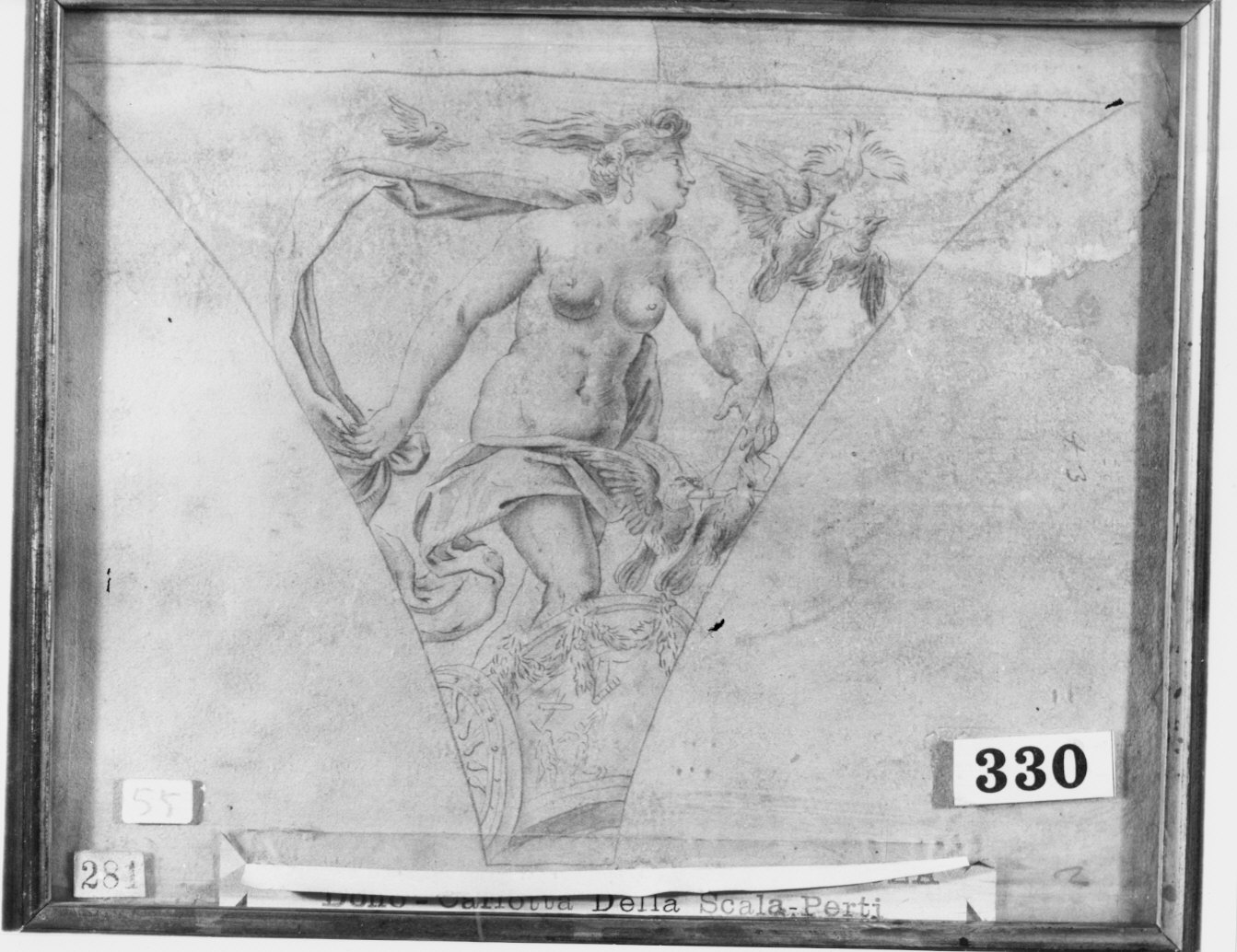 figura mitologica femminile (disegno) di Mola Gasparo (attribuito) (sec. XVII)