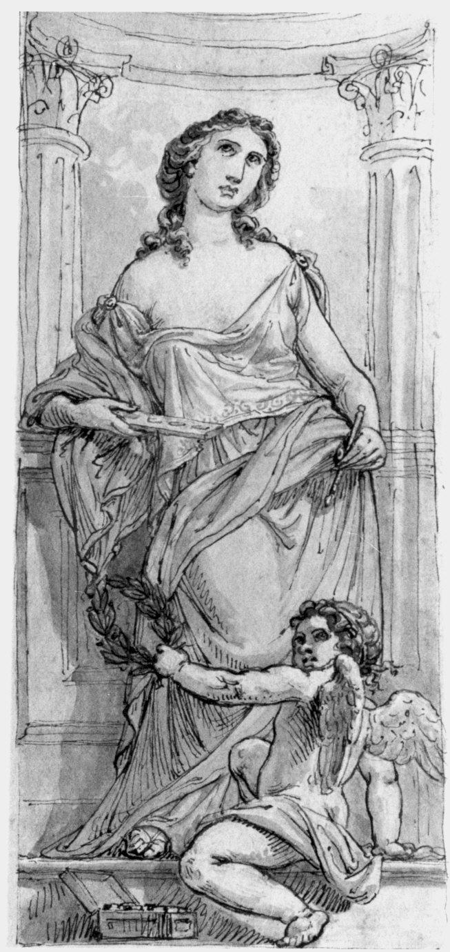 figura allegorica femminile (disegno) di Darif Giovanni Andrea (attribuito) (sec. XIX)