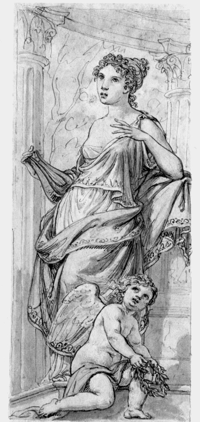 figura allegorica femminile (disegno) di Darif Giovanni Andrea (attribuito) (terzo quarto sec. XIX)