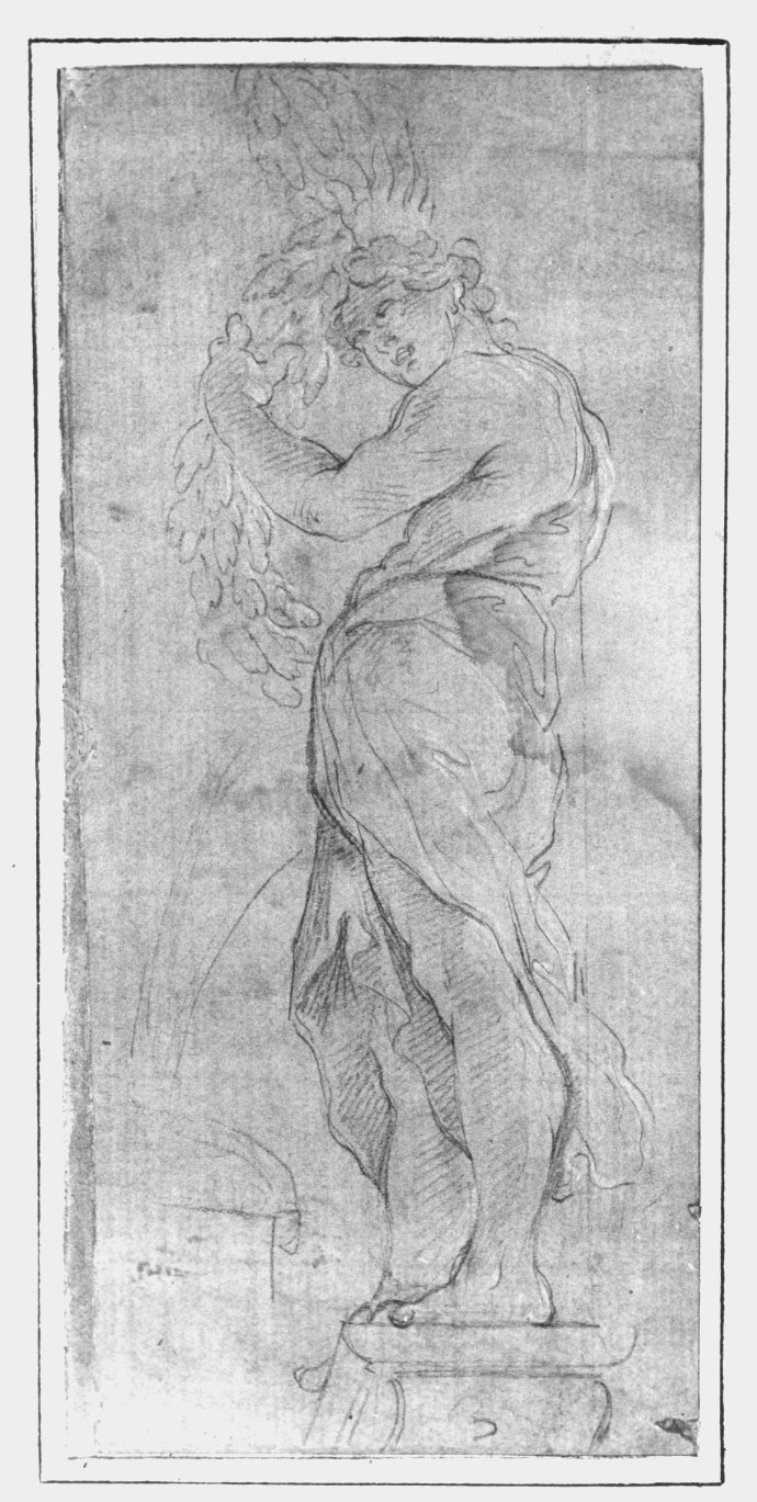 figura femminile (disegno) - ambito italiano (sec. XVIII)