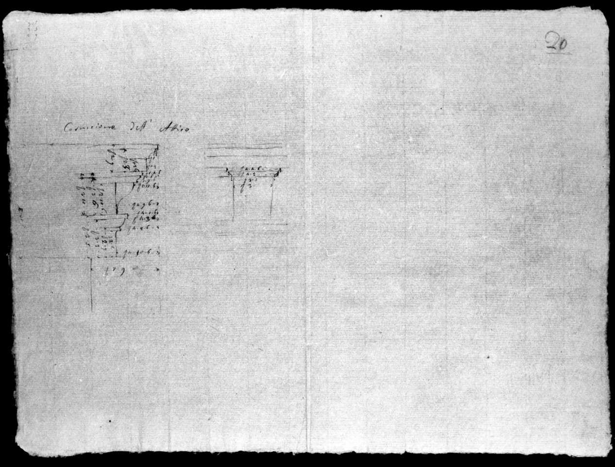 rilievo di partcolari architettonici della facciata della chiesa di Santa Caterina alla Chiusa a Milano (disegno, opera isolata) di Cagnola Luigi (attribuito) (sec. XIX)