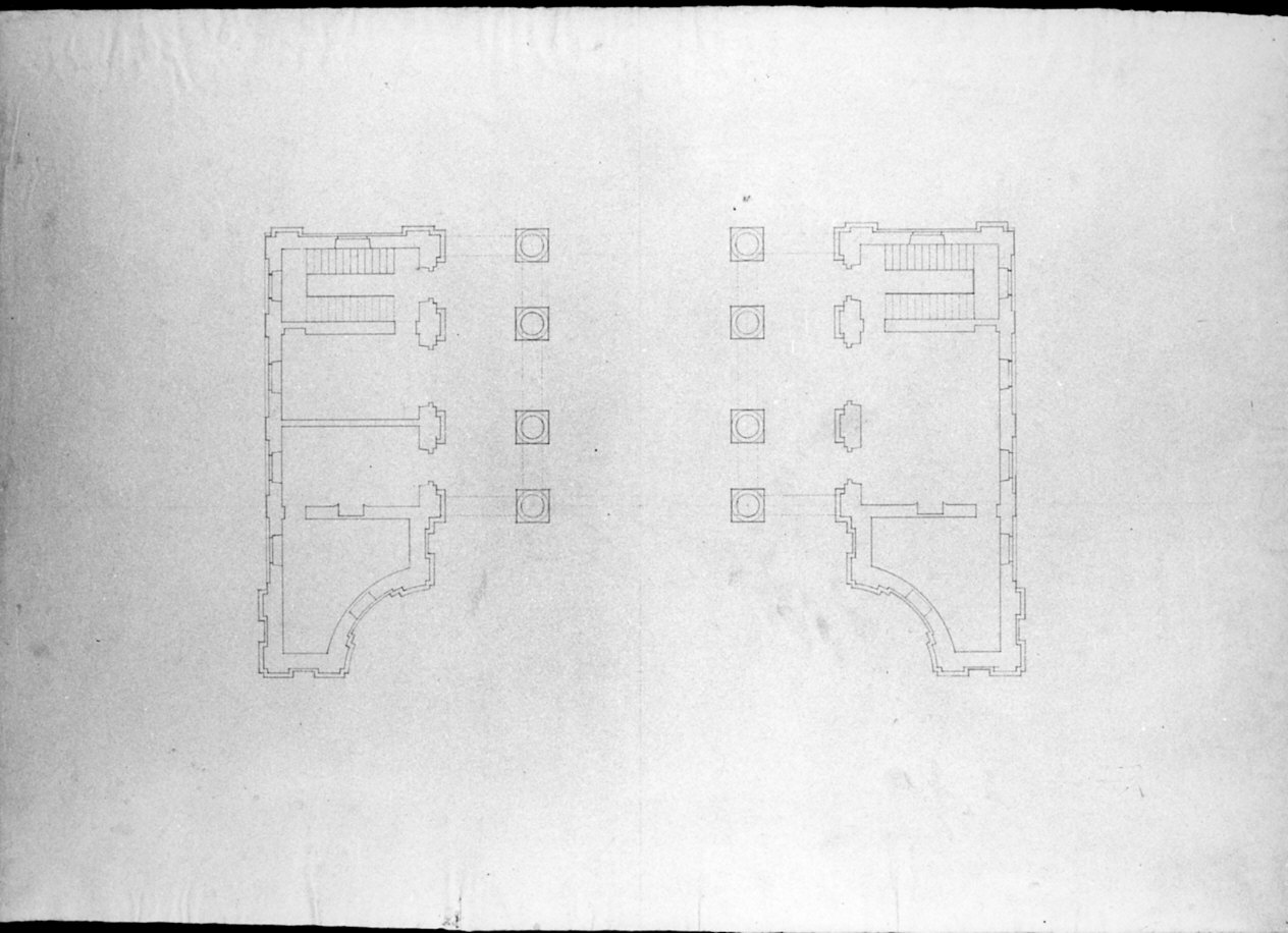 progetto architettonico: pianta dell'arco provvisorio di Porta Orientale a Milano (disegno, opera isolata) di Cagnola Luigi (sec. XIX)