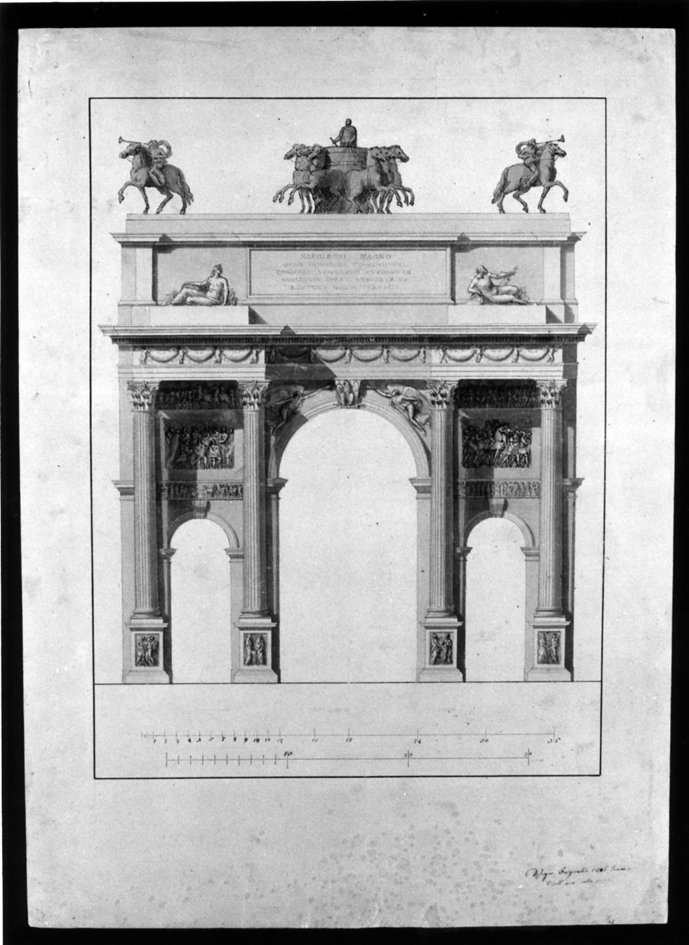 progetto architettonico: Arco della Pace a Milano (disegno, opera isolata) di Cagnola Luigi (sec. XIX)