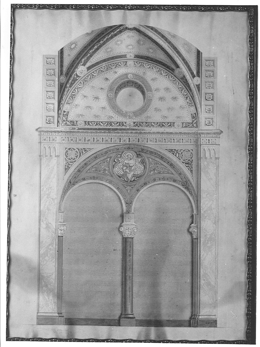 disegno architettonico: parete laterale della chiesa di San Domenico (disegno, opera isolata) di Turri Mosè (sec. XX)
