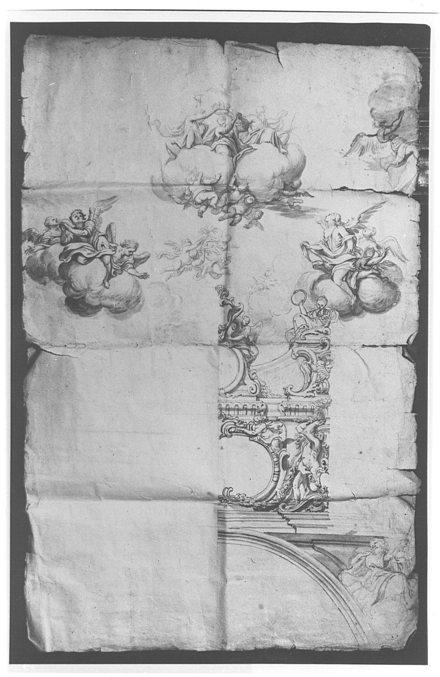 incoronazione di Maria Vergine (disegno, opera isolata) - ambito lombardo (prima metà sec. XVIII)