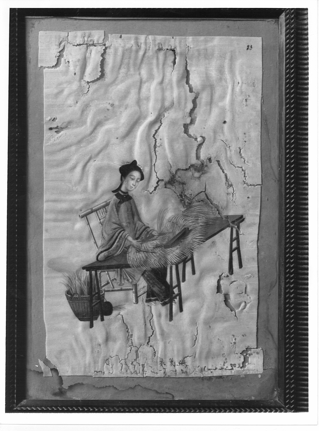 figura femminile (disegno, pendant) - ambito cinese (secc. XIX/ XX)