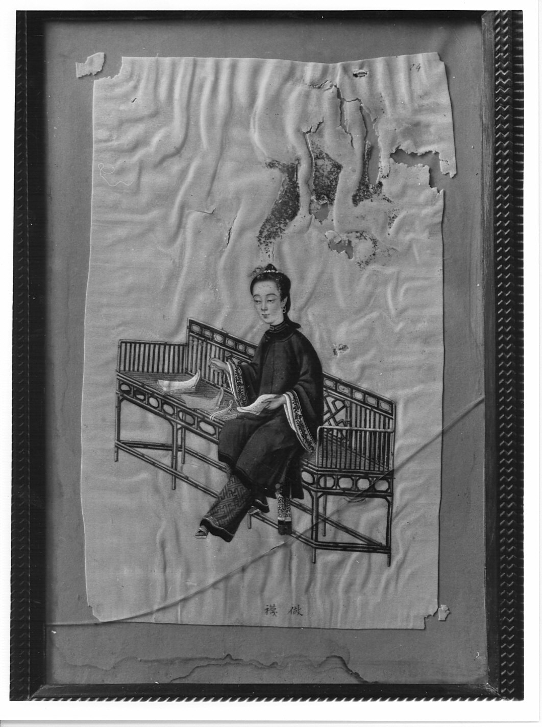 figura femminile (disegno, pendant) - ambito cinese (secc. XIX/ XX)