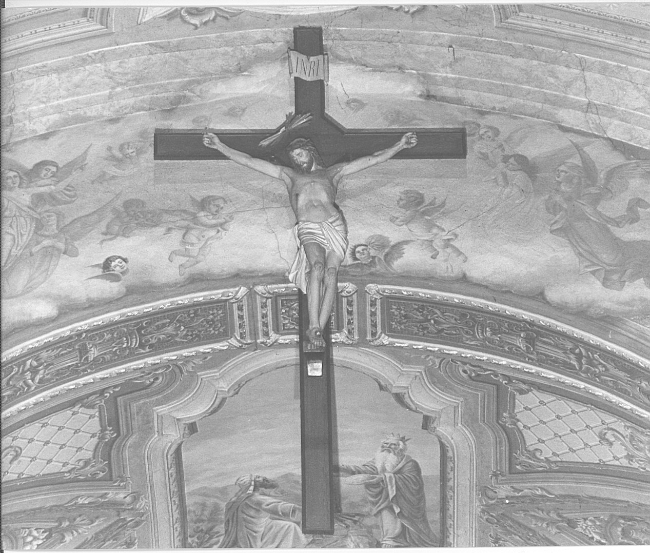 crocifisso del trave trionfale, opera isolata - bottega lombarda (sec. XVII)