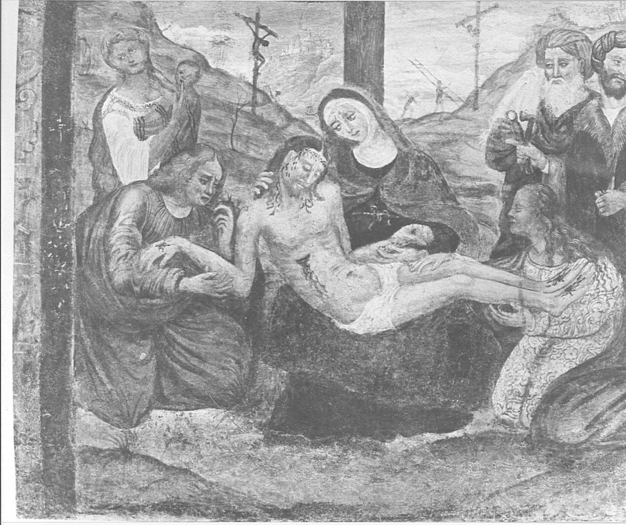 pietà (dipinto murale, opera isolata) - ambito lombardo (sec. XVI)