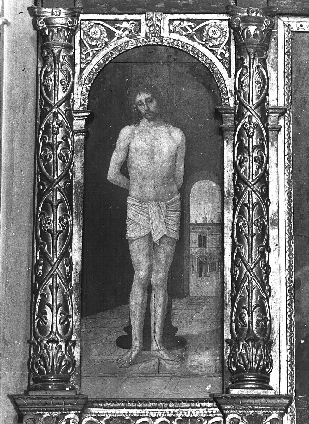 Cristo alla colonna (dipinto, elemento d'insieme) - ambito lombardo (sec. XVI)