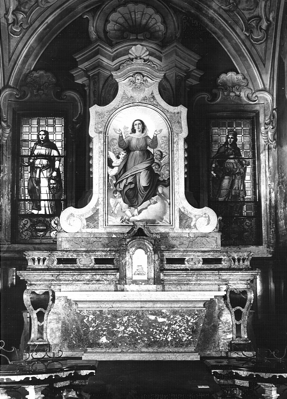 altare maggiore - bottega lombarda (sec. XVII, sec. XIX)