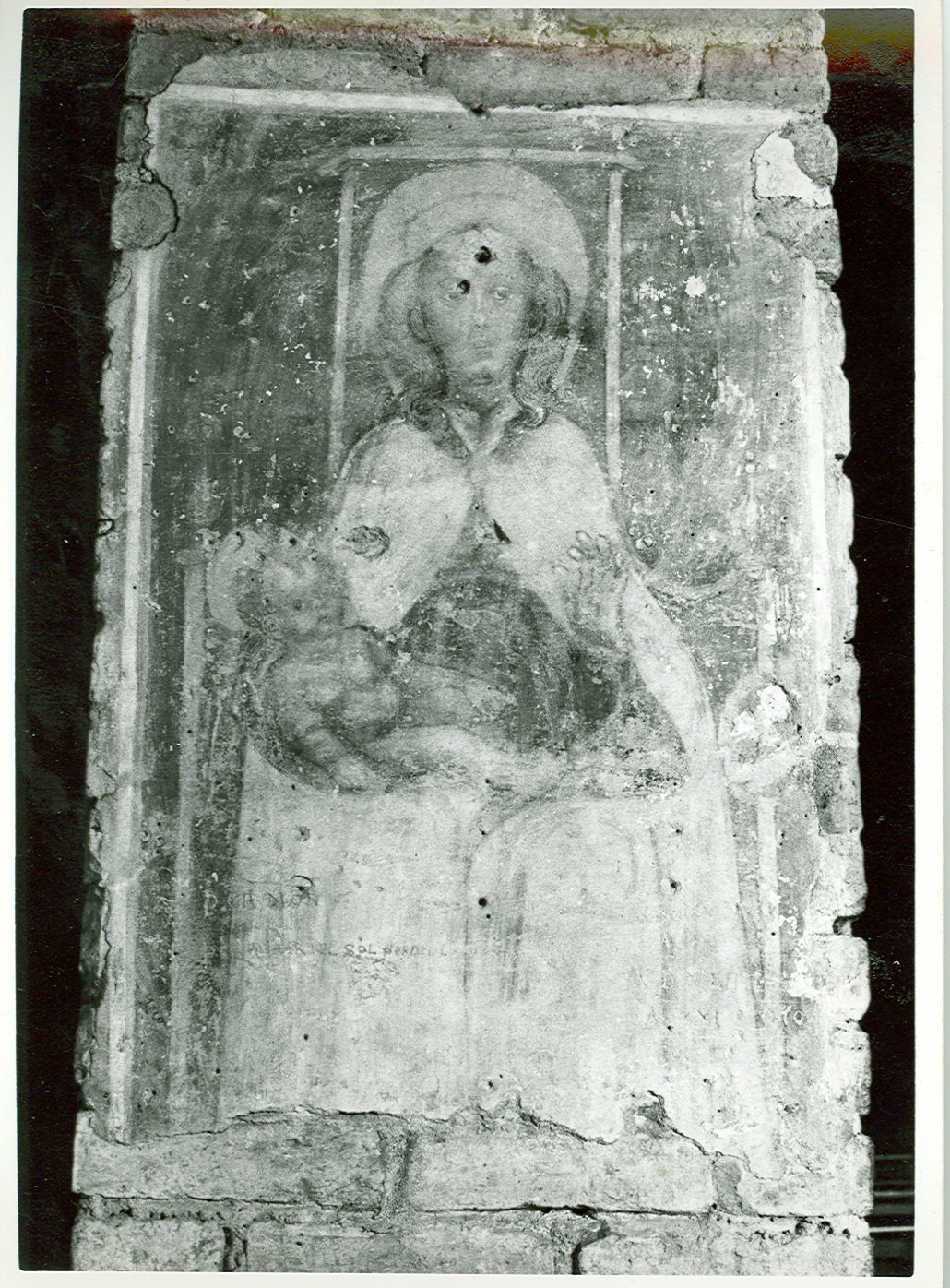 Madonna con Bambino (dipinto murale) - ambito lombardo (prima metà sec. XV)