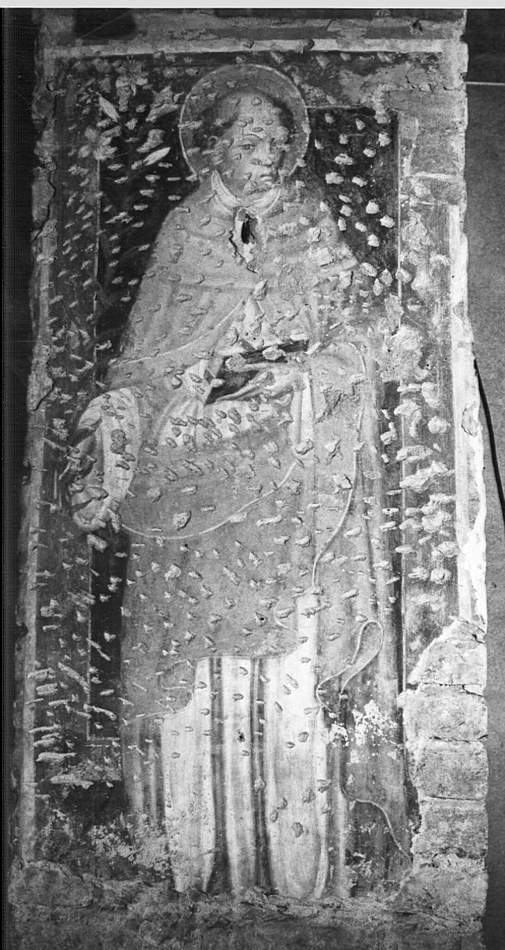 San Domenico (dipinto murale, frammento) - ambito lombardo (prima metà sec. XV)