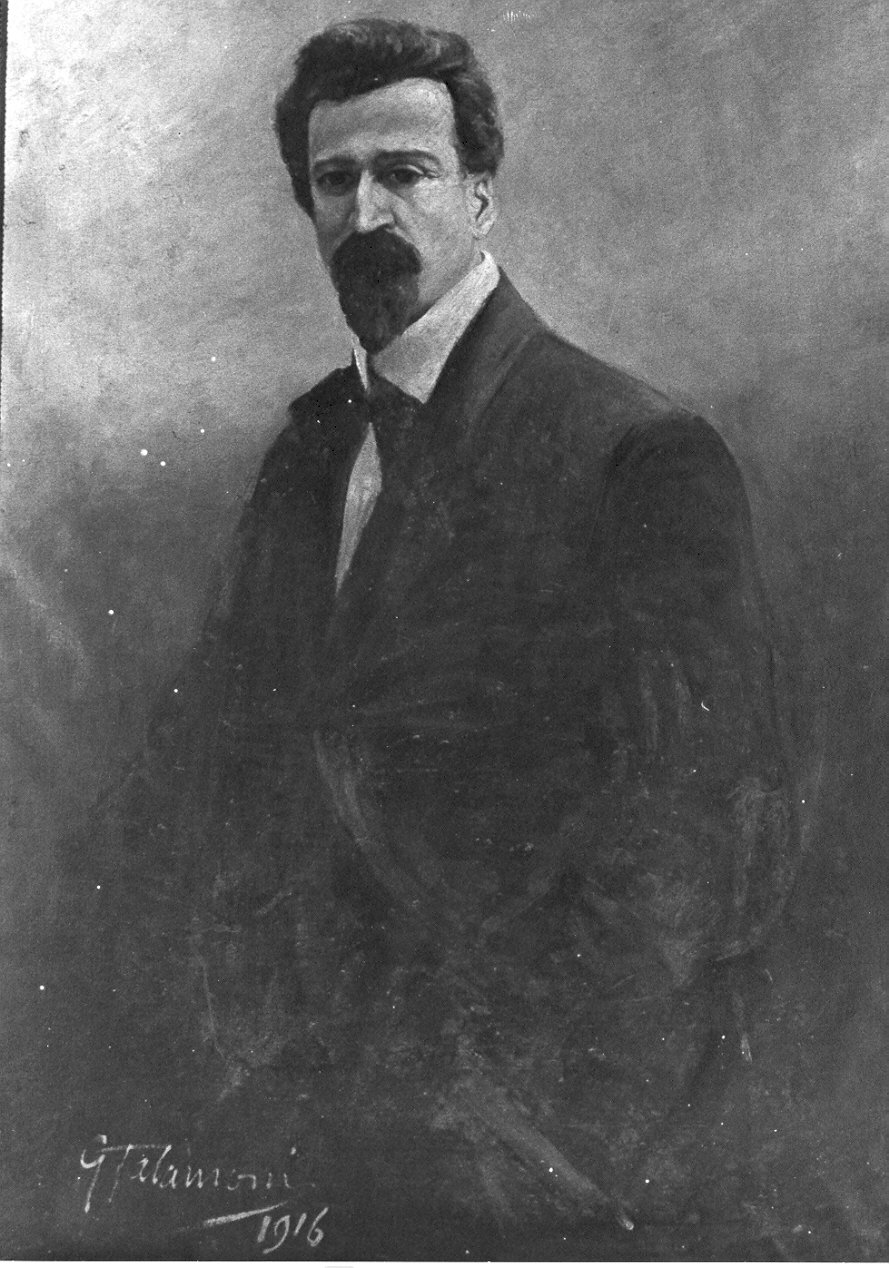 Ritratto di uomo (dipinto, opera isolata) di Talamoni Giuseppe (sec. XX)