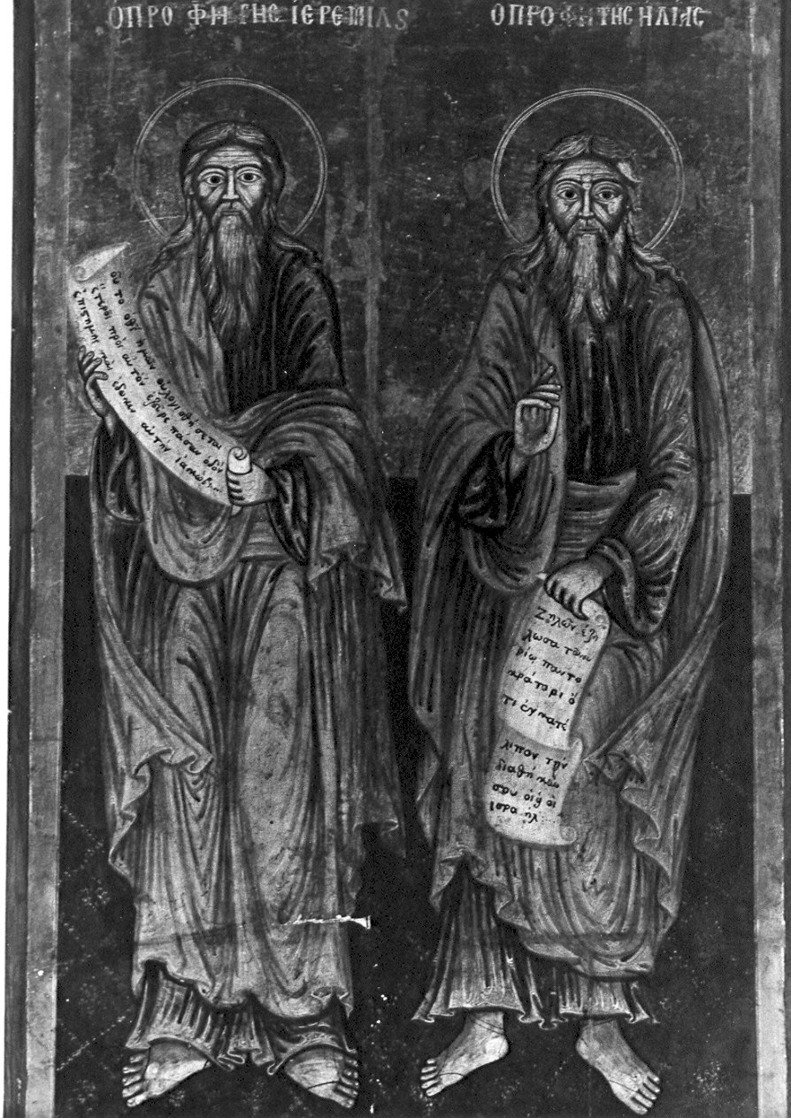 Profeti Elia e Geremia (dipinto, opera isolata) - ambito greco- veneto (sec. XVI)