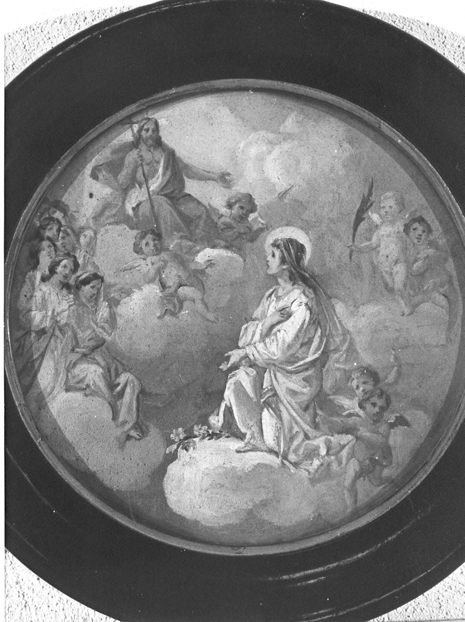 gloria di una santa martire (dipinto, opera isolata) di Morgari Luigi (maniera) (sec. XX)