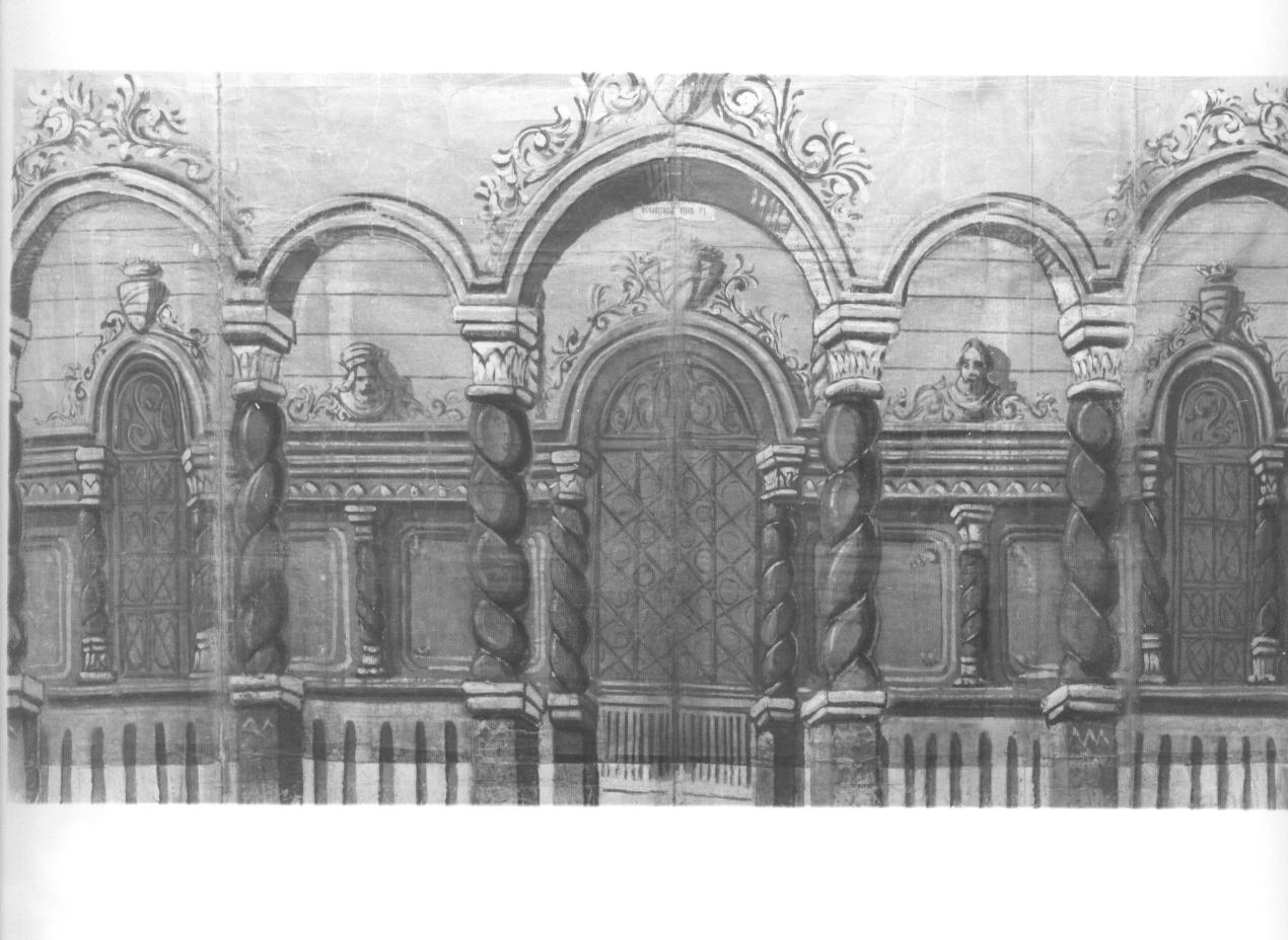 trasparente - Amleto, interno di palazzo (fondale) - ambito (sec. XIX fine)