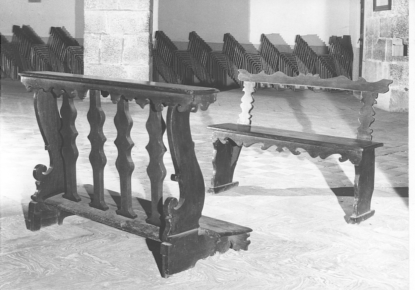 panca con inginocchiatoio, serie - bottega lombarda (sec. XVII)