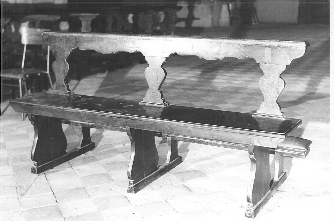 panca con schienale, serie - bottega lombarda (sec. XVIII)