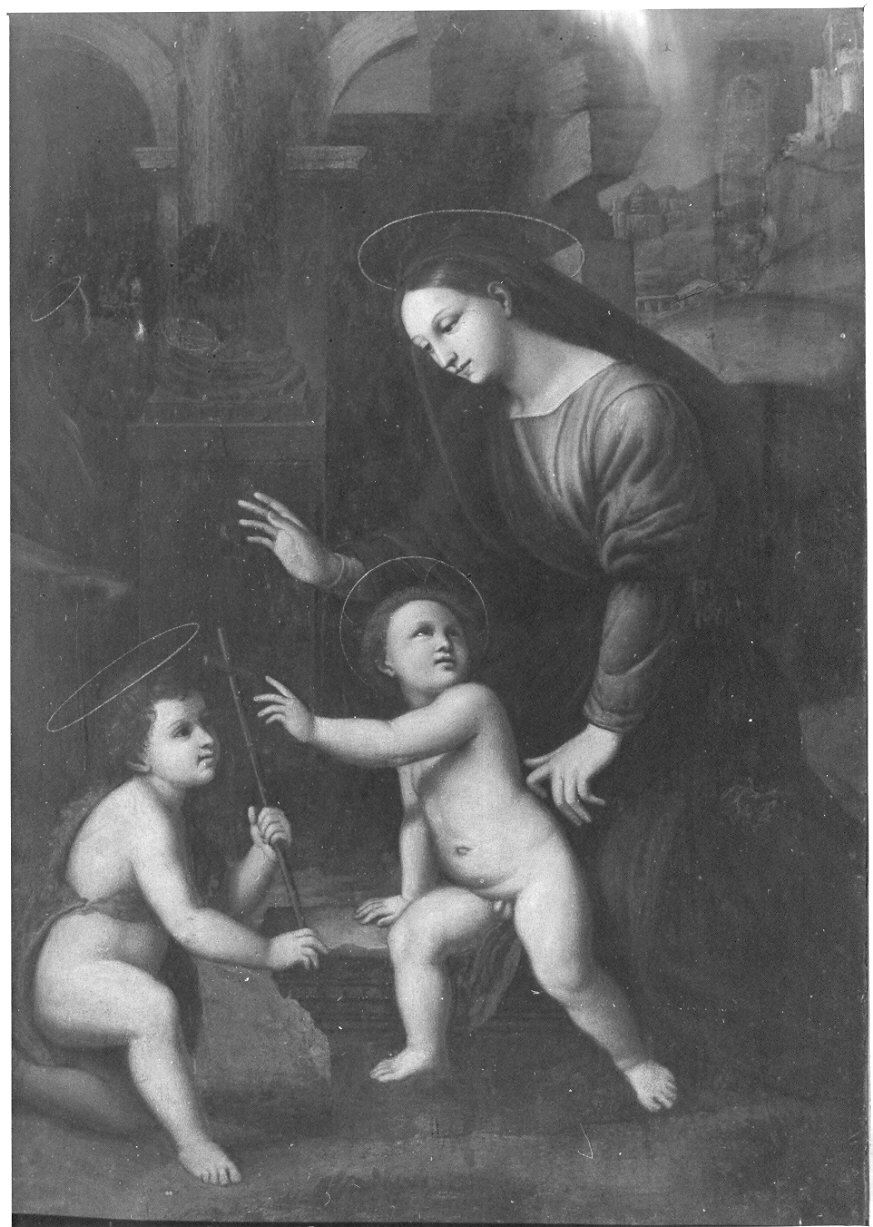 Madonna con Bambino e San Giovannino (dipinto, opera isolata) - ambito Italia centro-settentrionale (sec. XVIII)