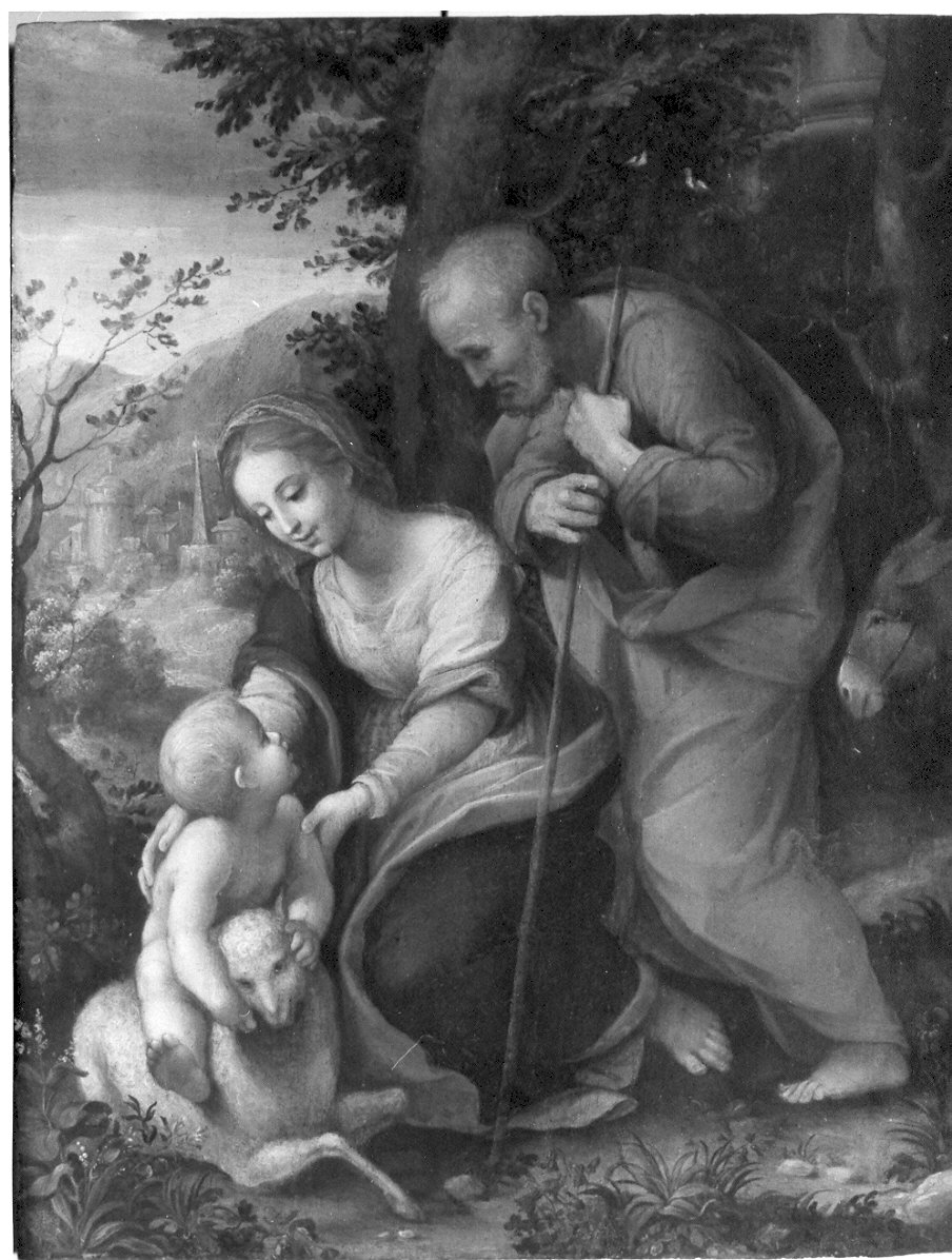 Sacra Famiglia (dipinto, opera isolata) - ambito Italia centrale (sec. XVI)