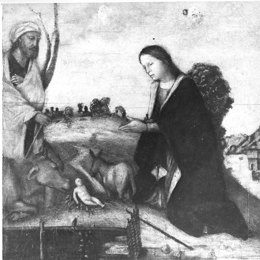 natività di Gesù (dipinto, opera isolata) di Ferramola Floriano (attribuito) (sec. XVI)