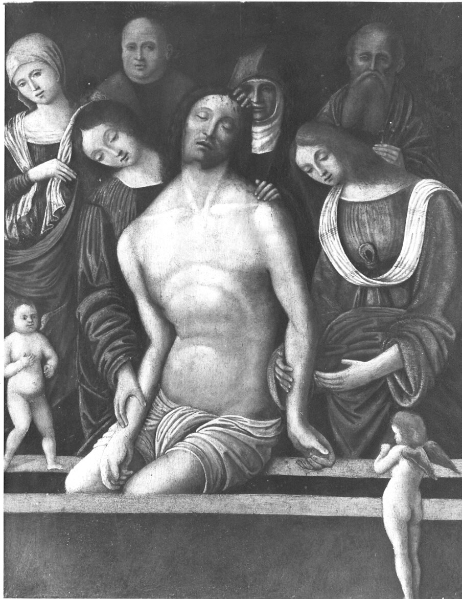compianto sul Cristo morto (dipinto, opera isolata) - ambito ferrarese (sec. XVI)