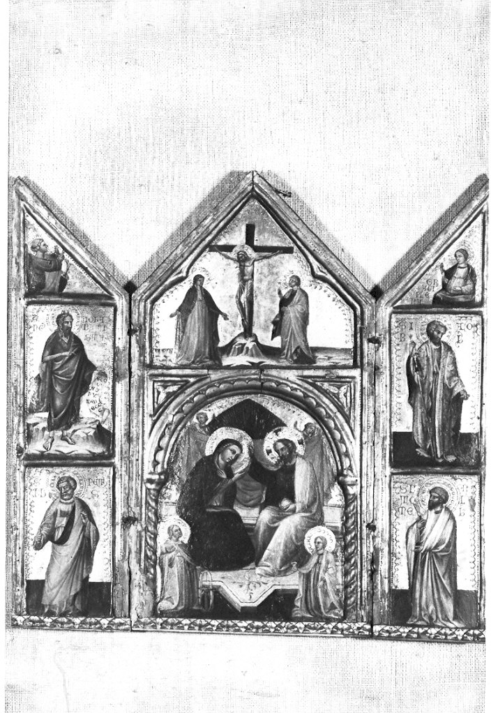 incoronazione di Maria Vergine (polittico portatile, opera isolata) - ambito veneziano (sec. XIV)
