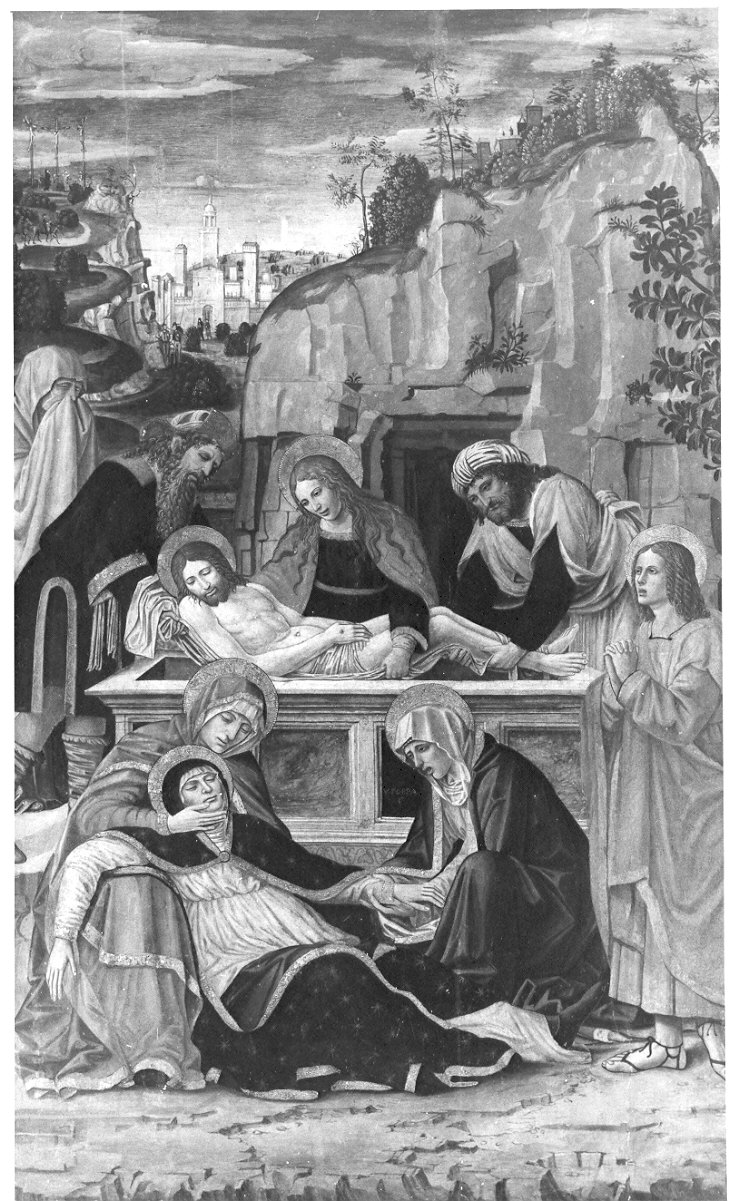 sepoltura di Cristo e svenimento della Madonna (dipinto, opera isolata) - ambito lombardo (sec. XV)