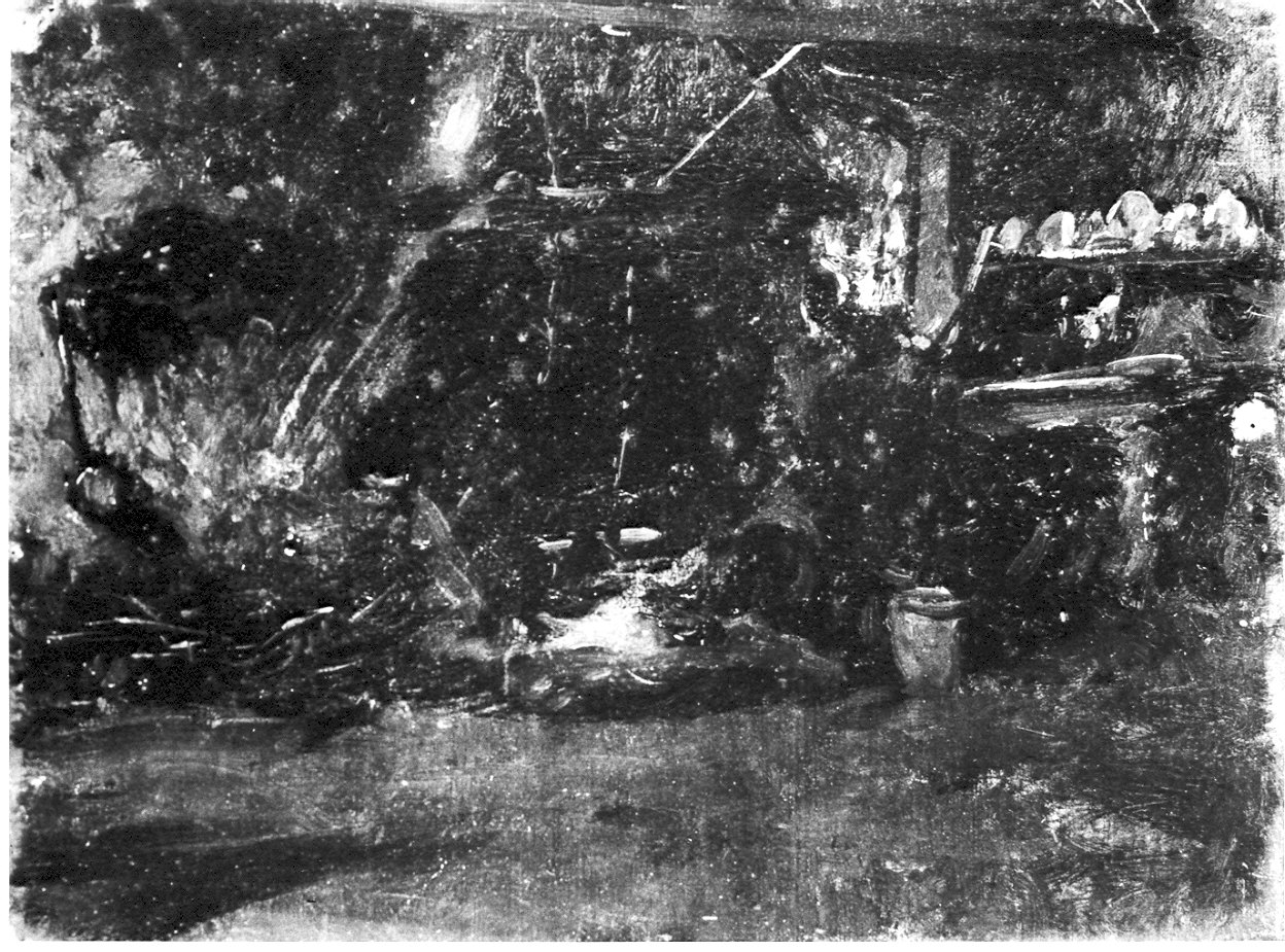interno rustico (dipinto, opera isolata) di Michis Pietro (sec. XIX)